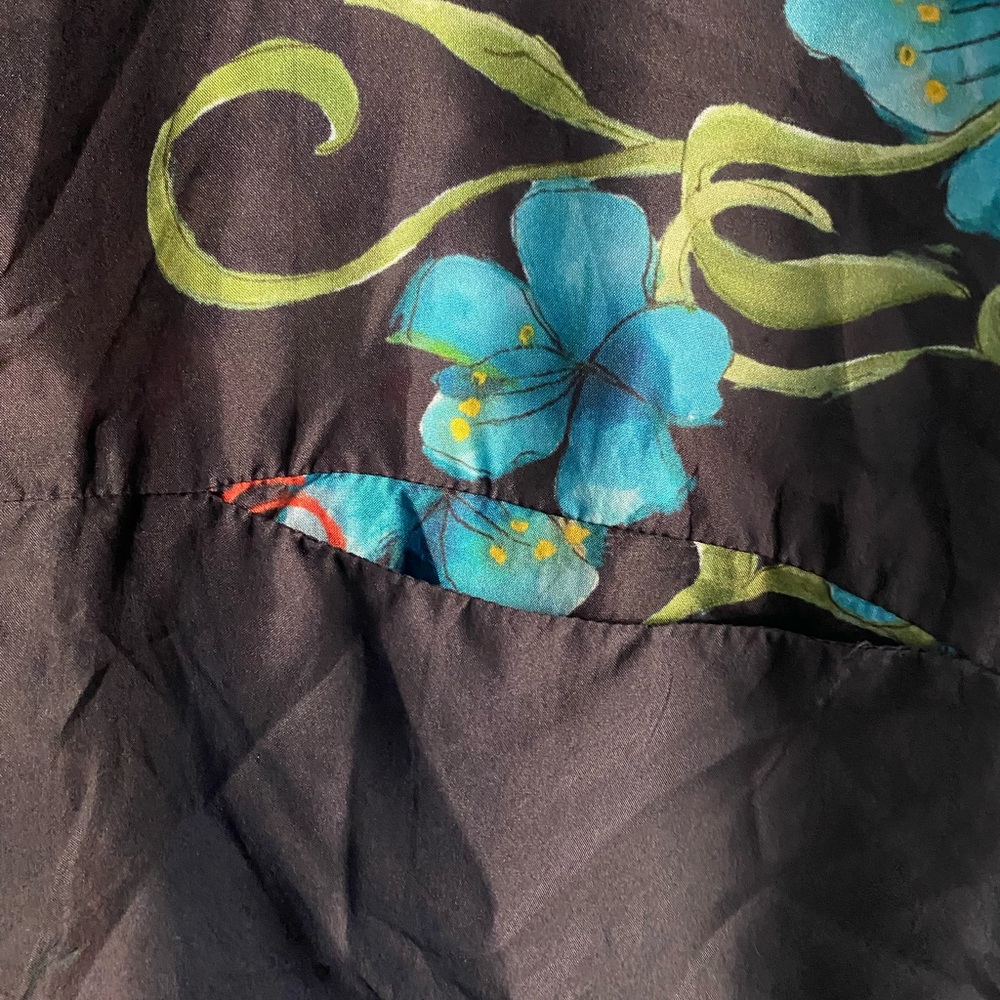 Johnyy Was reversible silk Floral Kimono with Vibrant Patterns size L - Picture 4 of 14